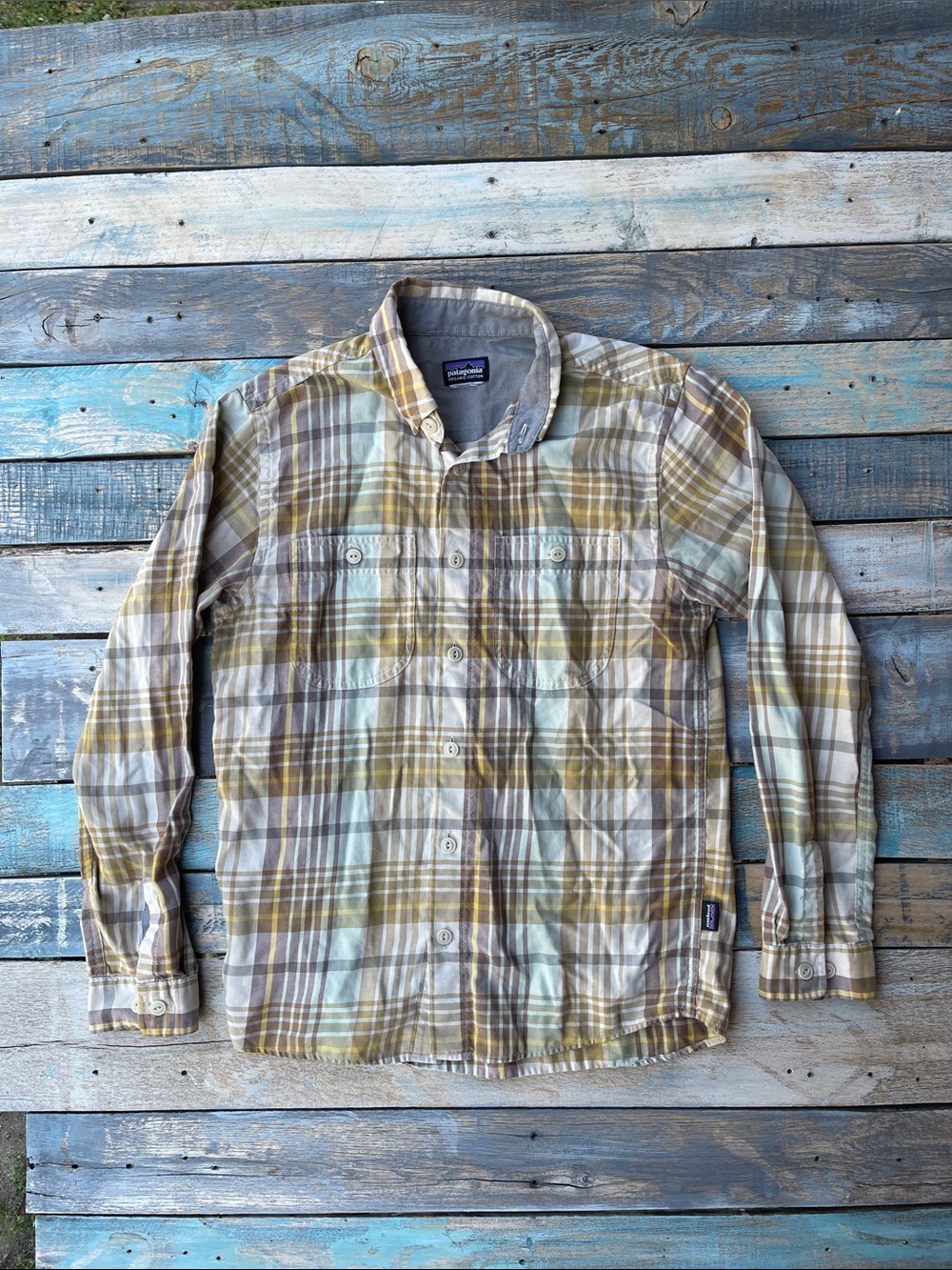 Patagonia Long-Sleeved Shirt Birdshot Men's Small Organic Cotton